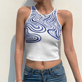 Sexy Corrugated Print Sleeveless TopOutfit