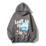 Skull Print Hooded Hoodie Ins Trendy Men's High Street Hoodie In Spring And
