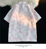 Women's Beach Shirt Korean Style Clothes Summer Women's Shirts 2023 Five-pointed Star Short Sleeve Shirt Couple