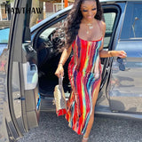 Women Summer Fashion Sleeveless Printed Bodycon Backless Open Fork Split Dress Sundress 2021 Female Clothing