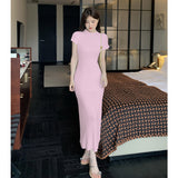 Zingj Break French Style Dress For Children In Summer 2024 New Slim Knit Buttocks