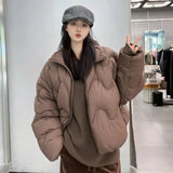 Jiangnan Home Wave Down Jacket Female Short Money Standing Collar Add Thick Cloud Puff 90 White Duck Velvet Winter New Coat Tide-Outfit