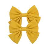 Lovely Baby Girls Print Flower Bohemian Style Bow BB Hair Clips Headwear Children Cute Cotton Hairpins Hair