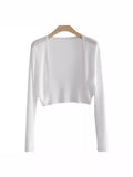 Zingj Silk Cardigan Long-Sleeved Buttonless Shawl Ultra-Thin Knitted Sunscreen Shirt With V-Collar Of Women's Air-Conditioning