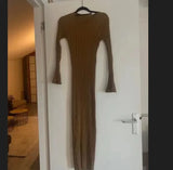 Zingj Autumn / Winter 2023 New Knit Dress Casual Round Collar Skirt Placed Pit Sweater