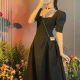 Summer Women Elegant Casual Midi Dresses French Style Lady Female Fashion Outwear Robe Vestidos