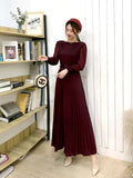 Zingj Pressure-Sensitive Fold Waist To Show Thin Temperament Light Mature Style Women's Dress New French Dress In Spring Long Pleated