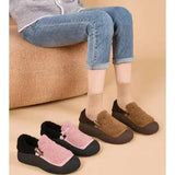 Zingj Shoes Women's 2023 Autumn New Velvet Soft-Soled Women's Shoes Lazy Shoes With One Foot On Casual Beans Cotton-Padded