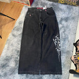 Hip-Hop Loose-Letter Jeans Men's Y2K Jeans Street Harajuku High Waist Wide