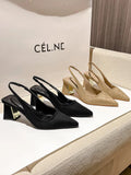 Zingj Show Thin Suede High Heel Single Shoes Female Temperament 2023 New Spring And Summer Thick Heel Simple After Empty Head