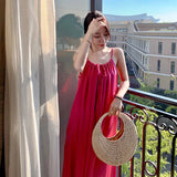 Zingj Seaside Vacation Strapless Dress Long Design Advanced Sense Minority Super Fairy Back Beach Dress