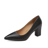 Single Shoes Women's Coarse Heel 2025 Spring New Pointed Work Shoes Shallow One-Foot Pedal Korean Version Of High Heel