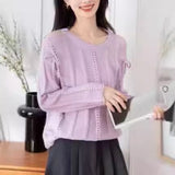 Dongmen Design Sense Minority Open-Shoulder Sweater Women's 2024 Autumn And Winter New High-End Relaxed Lazy Long-Sleeved