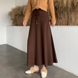 Zingj Actual Shot Shows The Thin Half Skirt, The New High Waist Knitted A Skirt In Autumn And Winter, The Big Pendulum Skirt, The Long Skirt With Large Pleated