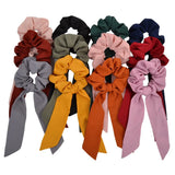 scrunchie hair ties Scarf Elastic Hair Rope for Women Hair Bow Ties Scrunchies Hair Bands Flower Print Ribbon