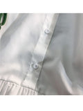 Vintage 2 Piece Set Summr Solid Short Sleeve Polo Neck Shirts Dress And Zipper Camisole Vest Casual All-Match Ladies