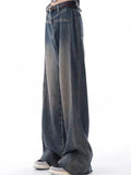 faded baggy boyfriend jeans with grosgrain