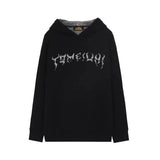 Skeleton Print Fuzzy Graphic Hoddie- Outfit