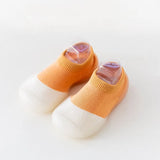 Spring Leopard Soft Bottom Non-Slip Floor Socks Solid Color Toddler Girl Boy Shoes With Transparent Rubber Soles Kid