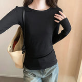 New Slim T-Shirt With Long Sleeves And A Round Collar Shirt In Autumn And