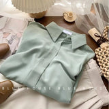 Chiffon Blouse for Women Elegant Social Women's Shirt Para Mujer Office Outfits Women Women's Long Sleeve Top White