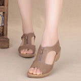 Zingj Summer New Women's Sandals With Sloping Heels And Large Sizes Of Ladies'