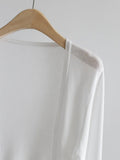 Zingj Silk Cardigan Long-Sleeved Buttonless Shawl Ultra-Thin Knitted Sunscreen Shirt With V-Collar Of Women's Air-Conditioning