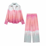 New Tie-Dye Printed Shirt 8339211 Casual Pants