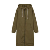 Casual Women Long Hoodies Sweatshirt Coat Zip Up Outerwears Hooded Jacket for Female Work Wear Plus Size S-5XL