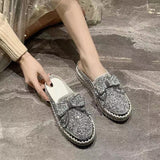 Women With Single Shoes In Spring 2023, The New Style Of One Foot With Thick Soles, Lazy People, Leisure Drill, Bow Tie, Korean Version Of Student
