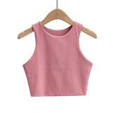 Summer Fashion Women Sexy Slim Tops O-neck Sleeveless Double Nylon Ladies Good Quality Tank Tops 6