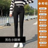 Wear 2023 New High-Waisted Trousers With Double Buttons, Stretch, Slim, High Pencil, Nine-Cent