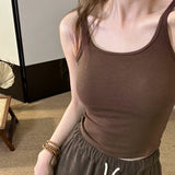 Women's Cleanfit Casual Camisole Sleeveless Tops U Neck Solid Color Slim Fit Summer Sporty Vest for Party
