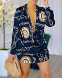 Zingj New Hot Style Sexy Fashion Print Long-Sleeved Shirt Women's