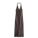 New Autumn Silk Satin Style Lingerie Dress