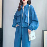 Zingj Casual Sports Suit Female 2024 Spring And Autumn New Pure Color All-Match Loose Skinny Pants Two Sets Of Female Tide-Outfit