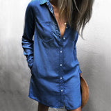 Zingj / Winter 2023 Wish Women's Button Shirt Denim Long-Sleeved T-Shirt