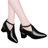 Zingj 2023 New Versatile High Heel Black Soft Shoes Soft Sole Women's Shoes- Outfit
