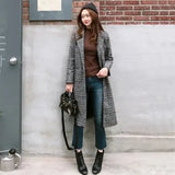 Spring Autumn Women's Plaid Coat New Fashion Long Slim Type Female Winter Woolen Jackets