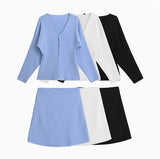 Summer New Women's Decoration Knit Coat Simple Mini Skirt