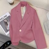 Zingj And Autumn New Fashion Small Web Celebrity Fried Street White Short Suit Jacket Female Simple All-Match Niche