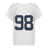 Zingj Style Digital Print Loose Round Collar Short Sleeve T Shirt Women's 2024 Summer INS New Top