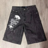 Shorts Y2K Pants Harajuku Hip-Hop Printed Baggy Denim Shorts Summer