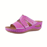 Yard Sandals And Slippers Women's Slope Heels, Fish Mouth, Thick Soles, Large Size Shoes, Multi-Color Optional Embroidery, Cold Slippers,
