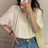 Zingj Chic Gentle Small Pure And Fresh Round Collar Stereo Jacquard Single Breasted Loose Versatile Bubble Sleeve Shirt Jacket