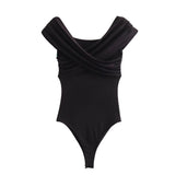New Tight Shoulder Solid Color Jumpsuit
