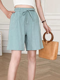 Women shorts Summer Casual Solid Cotton Linen shorts high waist loose shorts for girls Soft Cool female shorts