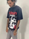 Street Printed Large T-Shirt Gothic 2024 Graphics T-Shirt Y2k Blouse Armed Gothic Men's Short