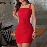 Women Thick Strap Plain Bodycon Dress Bodycon Dress Casual Dress Summer Mini
