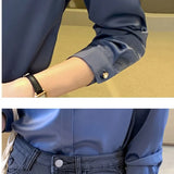 Shirts Women Long Sleeve Shirts Blouses for Women Satin Clothing Shirt Office Lady Solid Silk Shirt Blouse 2023 Fashion